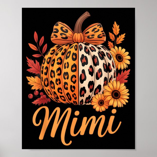 Mimi Thanksgiving Leopard Pumpkin Sunflower Coquet Poster (Front)