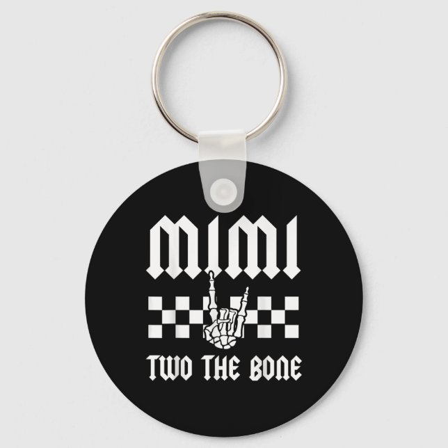 Mimi Two The Bone Skeleton Hand 2nd Birthday Boy G Key Ring (Front)