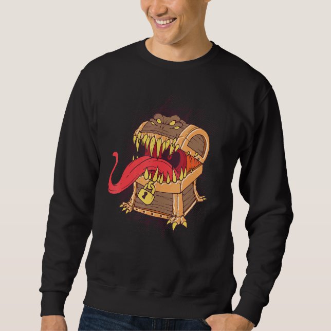 Mimic Dice Chest  D20 Treasure Tabletop Game Rpg G Sweatshirt (Front)