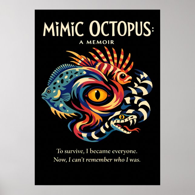 Mimic Octopus Identity Metaphor Art Poster (Front)