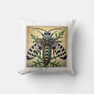 Mimillaena insect 230824IREF203 - Watercolor Cushion