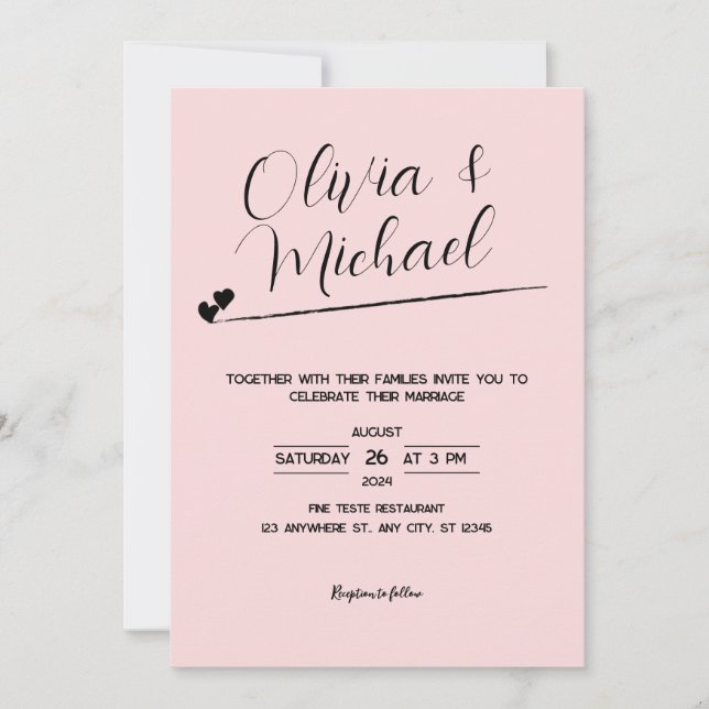 Mimimalist, elegant Wedding Invitation (Front)