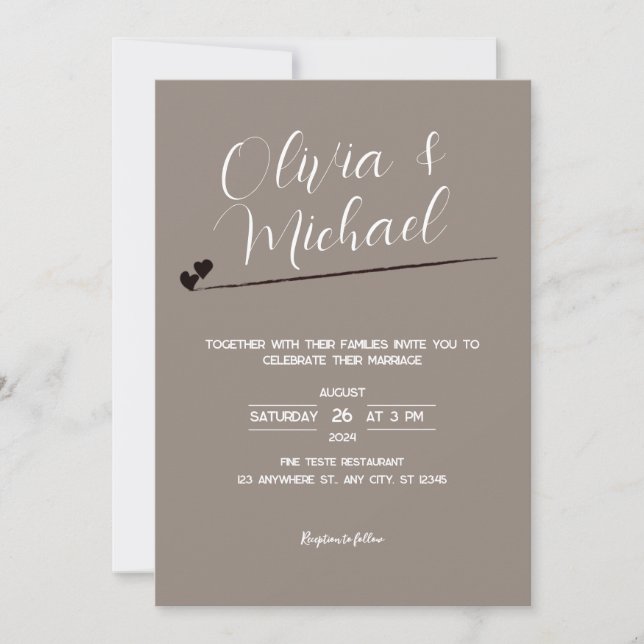 Mimimalist, elegant Wedding Invitation (Front)