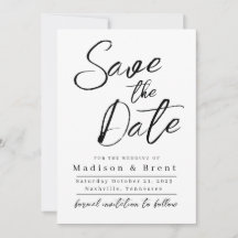 Mimimalist Simple Non Photo Wedding Annoucement