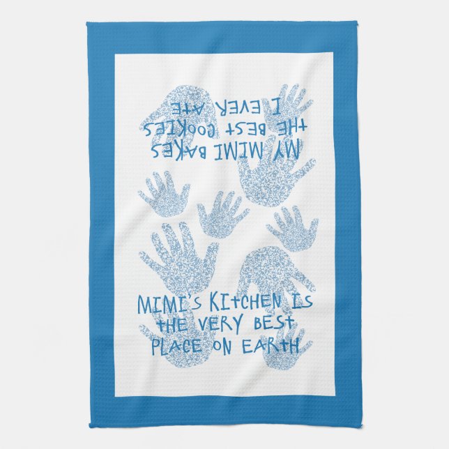 Mimi's kitchen Blue  Grandmother gift Tea Towel (Vertical)