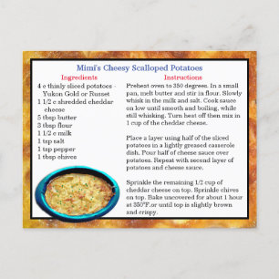 Mimi's Scalloped Potatoes Recipe Card Personalised