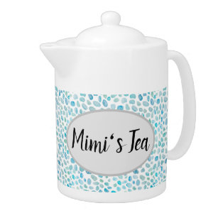 Mimi's Tea Sea Glass Coastal Pattern Teapot