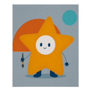 MimoLume Little Star Artist Whimsical Modern Wall Poster