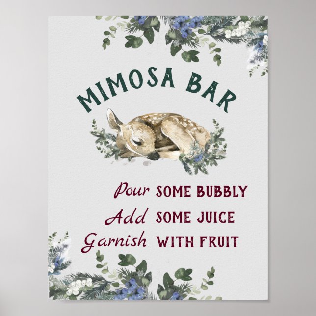 Mimosa Bar Baby It's Cold Outside Baby Shower Poster (Front)