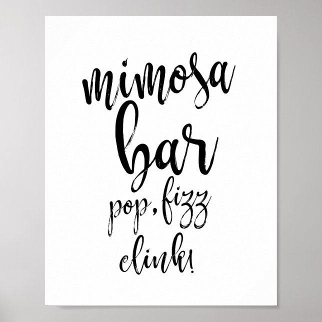 Mimosa Bar Black and White 8x10 Wedding Sign (Front)
