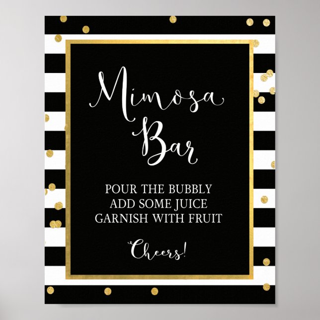 Mimosa Bar Black & Gold Sign (Front)