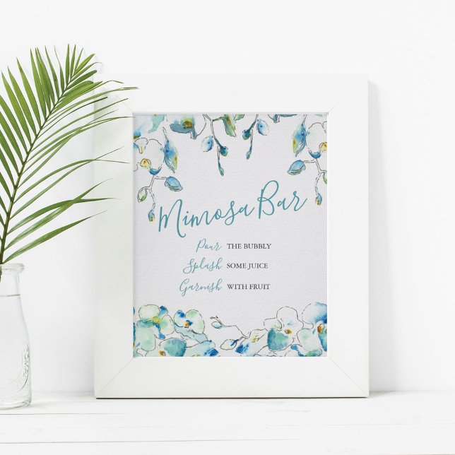 Mimosa Bar Blue Watercolor Flowers Poster (Creator Uploaded)