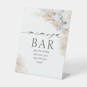 Mimosa Bar Bridal Brunch Pampas Grass Pedestal Sign