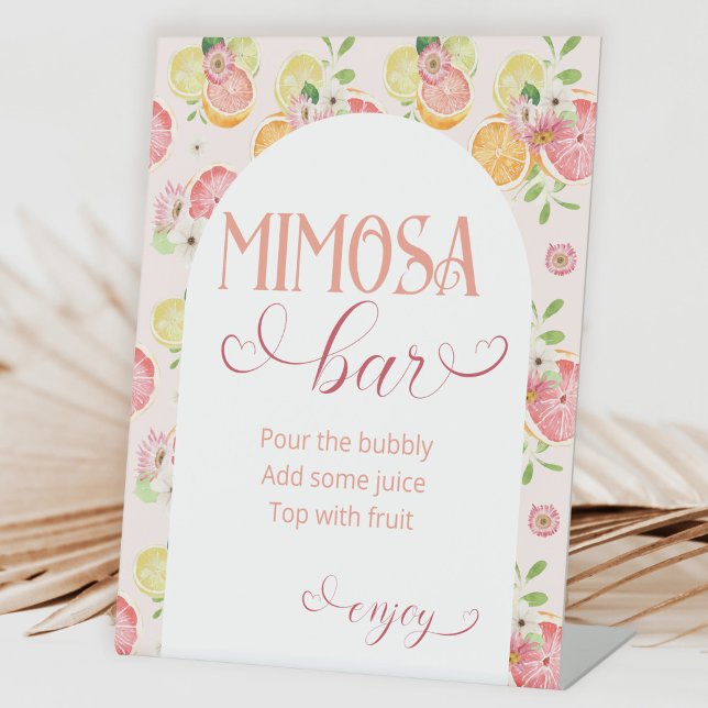 Mimosa Bar Bridal Shower Brunch Pedestal Sign (Creator Uploaded)