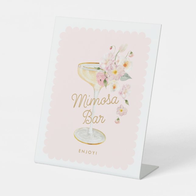 Mimosa Bar Bridal Shower Pedestal Sign (Front)