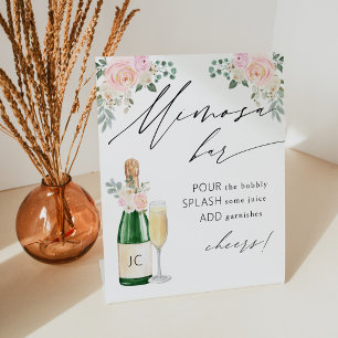 Mimosa Bar Bridal Shower Pedestal Sign