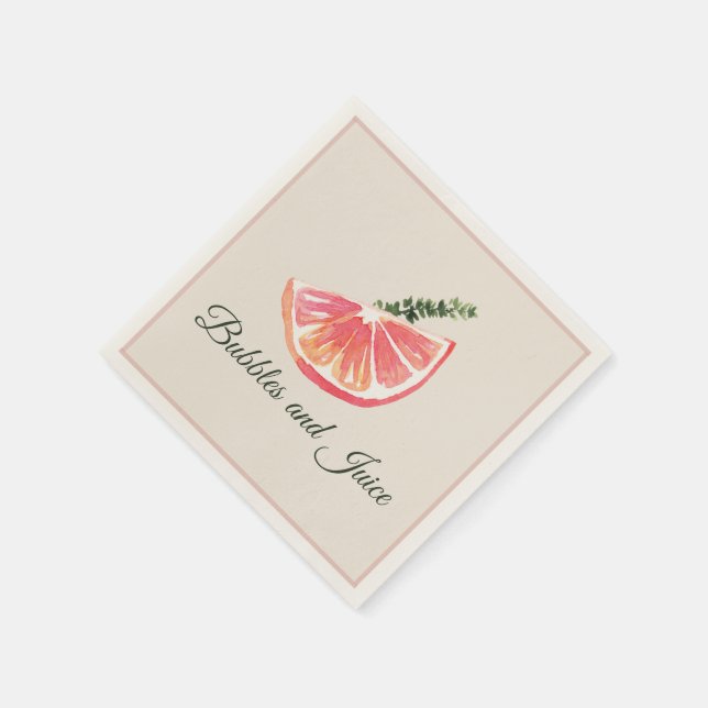 Mimosa Bar Brunch Citrus Botanical Napkin (Corner)