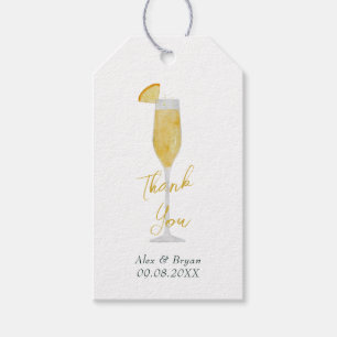Mimosa Bar Brunch Cocktail Glass Wedding Favour Gift Tags