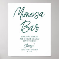 Mimosa Bar Cheers Modern Emerald Green Script