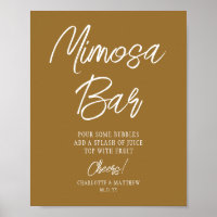 Mimosa Bar Cheers Modern Handwritten Script White