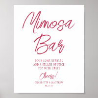 Mimosa Bar Cheers Modern Handwritten Viva Magenta