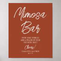 Mimosa Bar Cheers Modern Script Copper