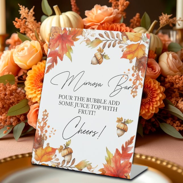 Mimosa Bar Fall Boho Floral Bridal Shower Pedestal Sign (Creator Uploaded)