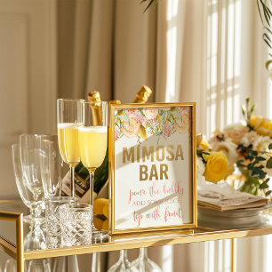 Mimosa Bar Floral Sign