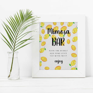 Mimosa Bar Lemon Bridal Shower Main Squeeze Poster