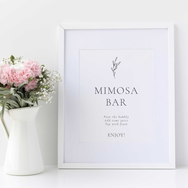 Mimosa Bar Modern Elegant Wedding Simple Poster (Creator Uploaded)