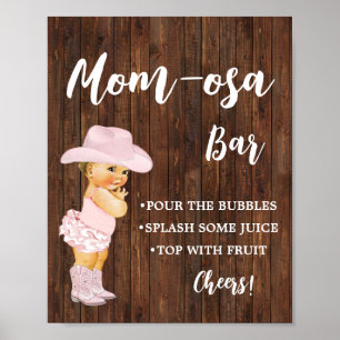 Mimosa Bar Momosa Bar Cowgirl Baby Shower Sign