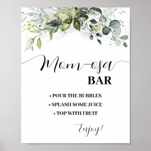 Mimosa Bar Momosa Bar Greenery Baby Shower Sign
