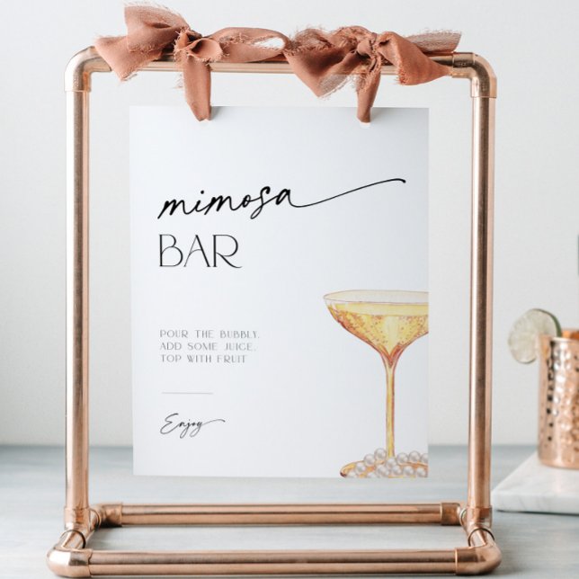 Mimosa Bar Pearls and Prosecco Pedestal Sign (Creator Uploaded)