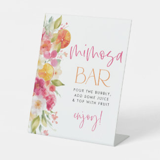 Mimosa Bar Pedestal Sign Citrus Bridal Shower