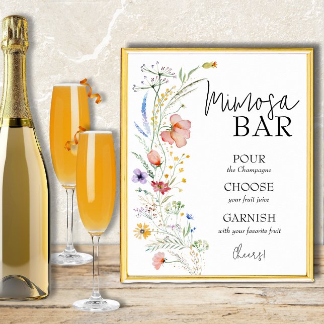 Mimosa Bar Poster (Mimosa Bar Poster for your bridal shower or other event)