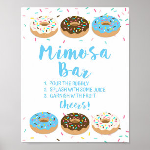 Mimosa Bar Sign Blue Doughnut Sprinkle Shower Sign