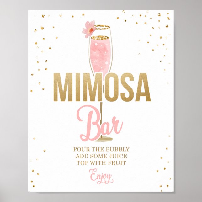Mimosa Bar Sign Brunch and Bubbly Bridal Shower (Front)