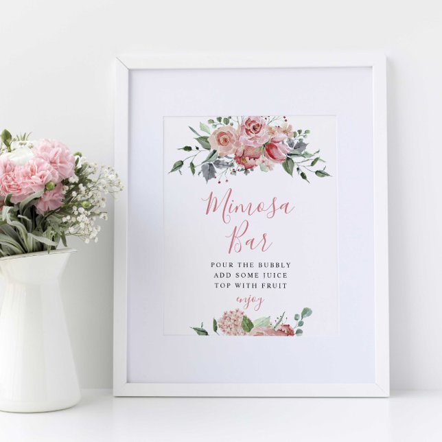 Mimosa Bar Sign Elegant Wedding Dusty Rose Blush  (Creator Uploaded)