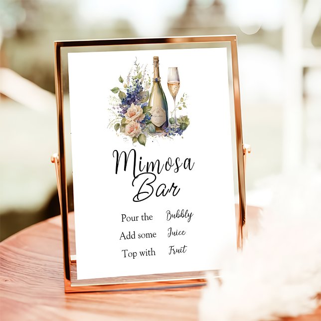 Mimosa Bar Sign Floral Champagne Bridal Shower (Creator Uploaded)