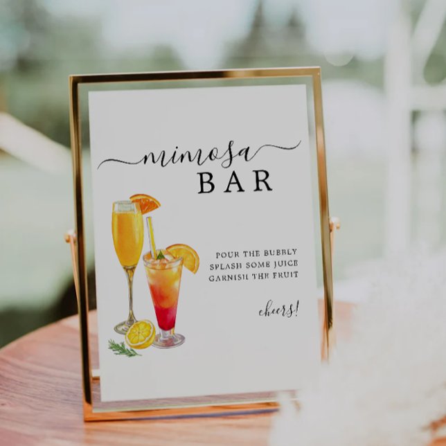Mimosa Bar Sign, Minimalist Wedding Bar Sign, Invitation (Mimosa Bar Sign, Minimalist Wedding Bar Sign, Invitation)