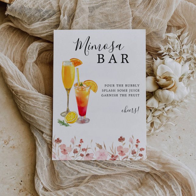 Mimosa Bar Sign, Rose Wedding Bar Sign, Invitation (Mimosa Bar Sign, Rose Wedding Bar Sign, Invitation)