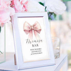 Mimosa Bar Sign Shes Tying The Knot Bridal Shower
