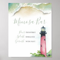 Mimosa Bar Watercolor Lighthouse