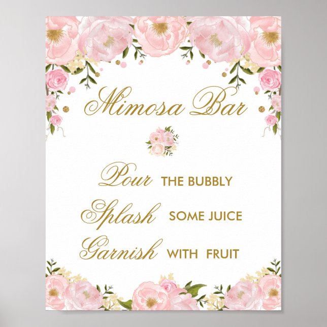Mimosa Bar Wedding Decoration Blush Pink Floral (Front)