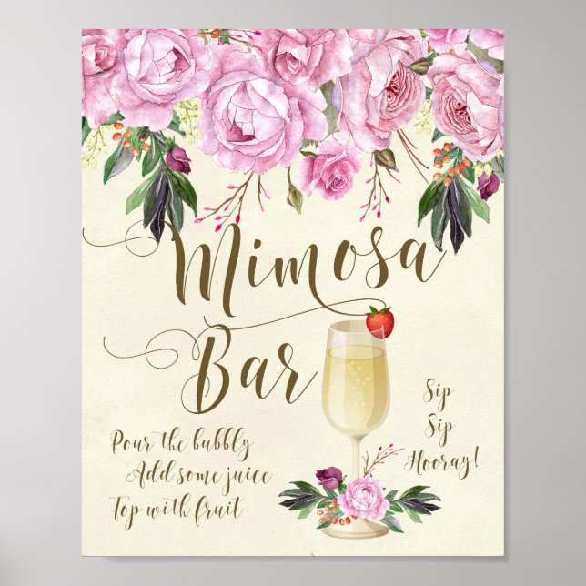 Mimosa Bar Wedding Sign Lilac purple (Front)