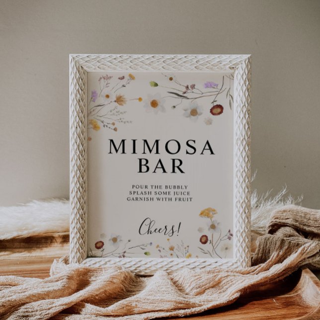 Mimosa Boho Wildflower Bar Wedding Sign  (Creator Uploaded)