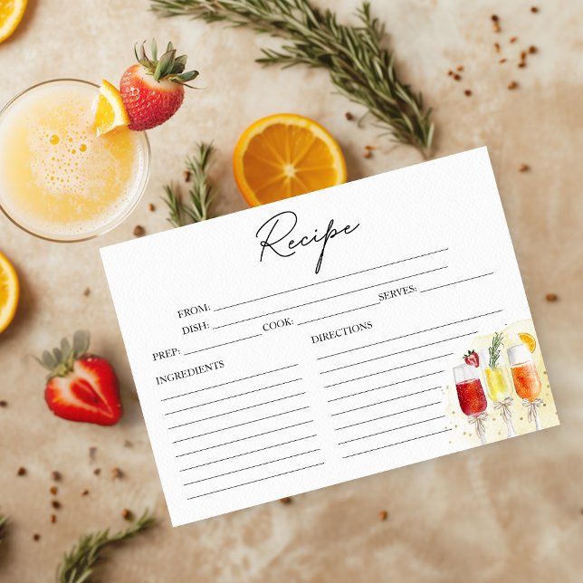 Mimosa Bridal Shower Recipe Card (Creator Uploaded)