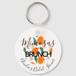 Mimosa Brunch Hand Drawn Bridal Shower Favour Key Ring