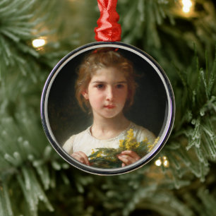 Mimosa by William Bouguereau Metal Ornament