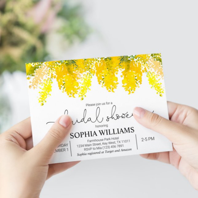 Mimosa Flowers Bridal Shower Invitation (Creator Uploaded)